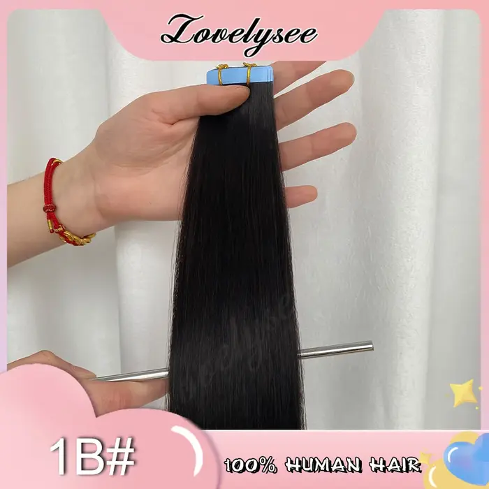 Extensions de cheveux naturels Balayage à bandes adhésives, 100% cheveux Remy, lisses, invisibles, 2