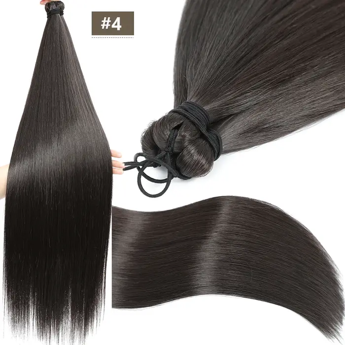 Magicae Crochet tressage Ombre blond 27/613 synthétique soyeux Extensions de cheveux raides 28 pouces 300 grammes 3 pièces/lot résistant à la chaleur
