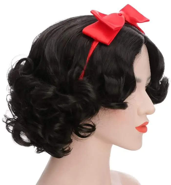 Perruque de princesse blanche-neige pour filles et femmes adultes