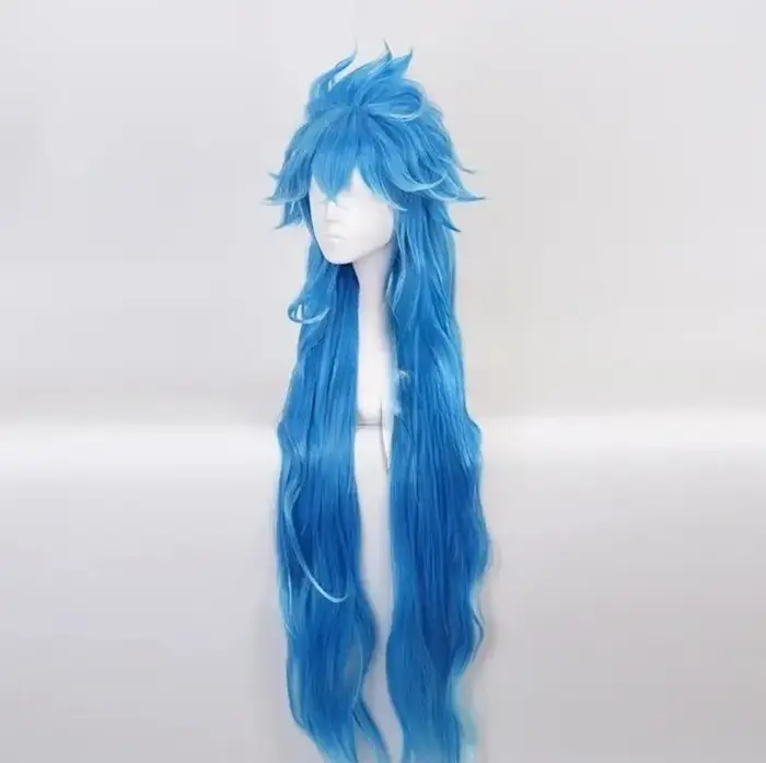 Anime ignihyde Cosplay perruque Idia cos perruques torsadées pays des merveilles hommes bleu résistant à la chaleur synthétique Costume de fête