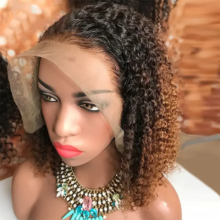 Perruque Lace Front Wig naturelle crépue bouclée-Afro