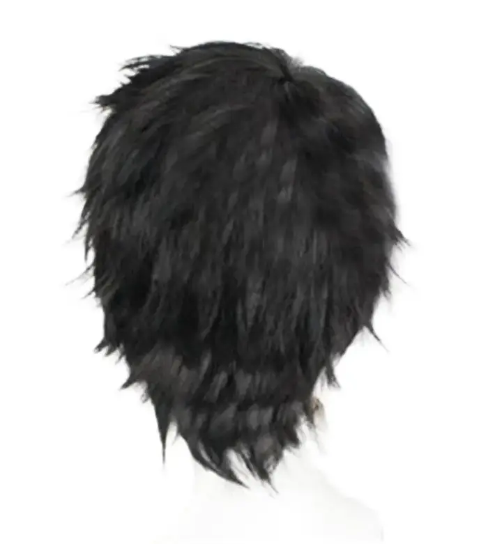 Perruque synthétique courte bouclée noire pour hommes, 11.81 pouces, multifonction, couches moelleus