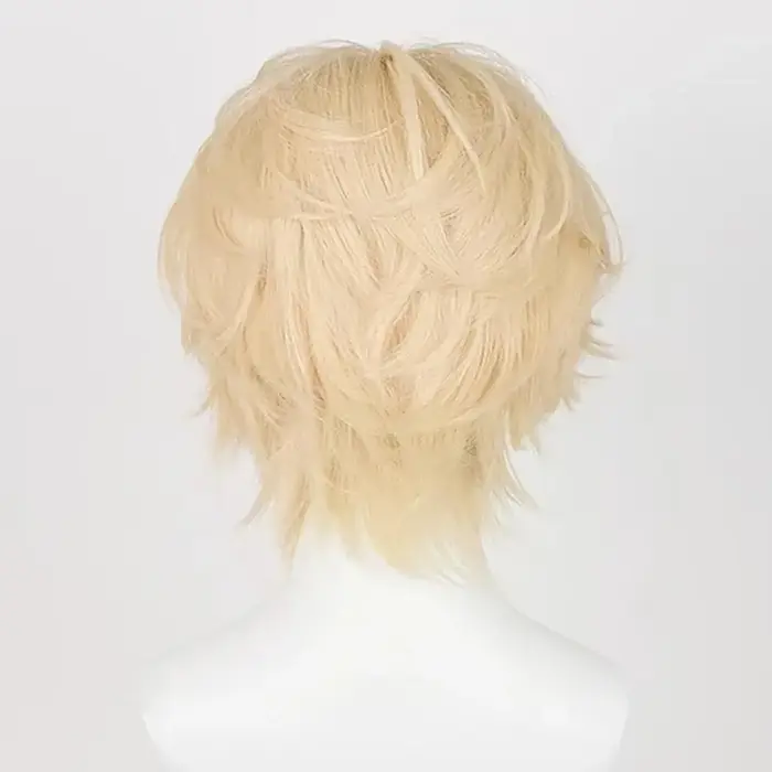 Perruque blonde courte unisexe pour Costumes de Cosplay