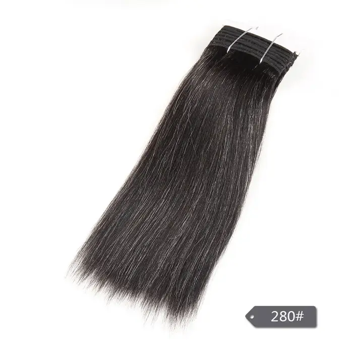 Cheveux élégants brésiliens Double tirage Remy cheveux humains armure courte Yaki droite # 44 # 34 #