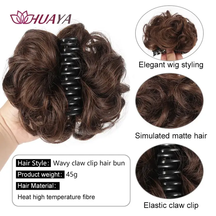 Chignon synthétique à griffes pour femmes