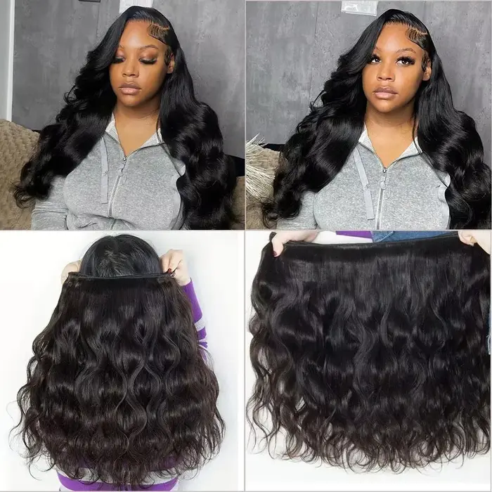 Armure brésilienne vierge 12A vague de corps lâche 30 32 pouces 1-4 paquets Remy cheveux humains naturel noir Extensions brutes respectueux de l'eau