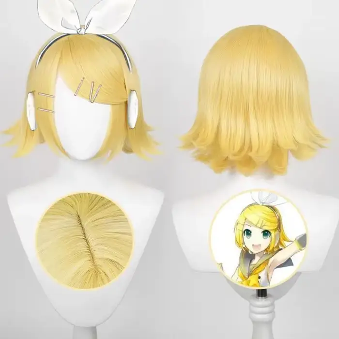 Perruque de cosplay complète Anime Vocaloid Kagamine Len & Rin