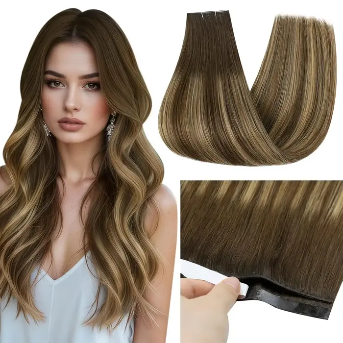 [NOUVEAU] Ugeat Remy bande dans les Extensions génie réel trame de cheveux humains bande Pu dans les