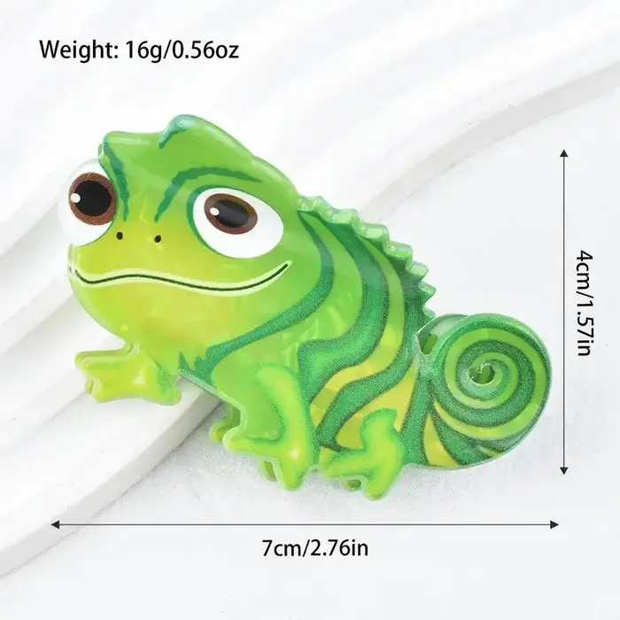 Pince à cheveux mignonne en forme de lézard vert