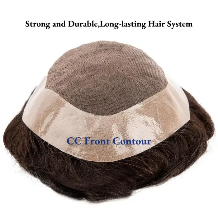 Hommes perruque naturel cheveux humains toupet Mono mâle