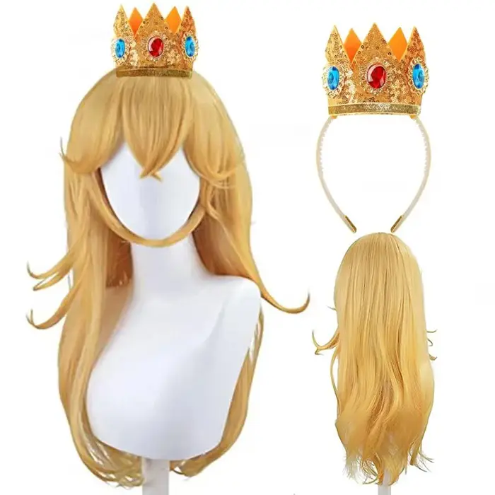 Perruque de cosplay de princesse Peach