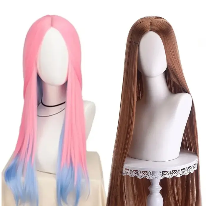 Perruque de Cosplay synthétique bouclée longue de 80cm pour femmes
