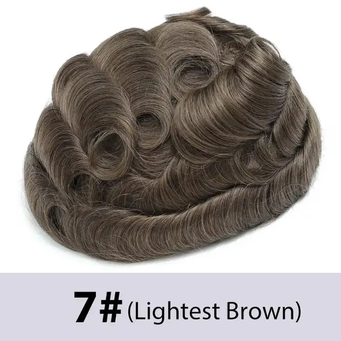 Toupet hommes perruque mâle cheveux prothèse Versalite Mono & Pu avec suisse dentelle avant 100% perruques
