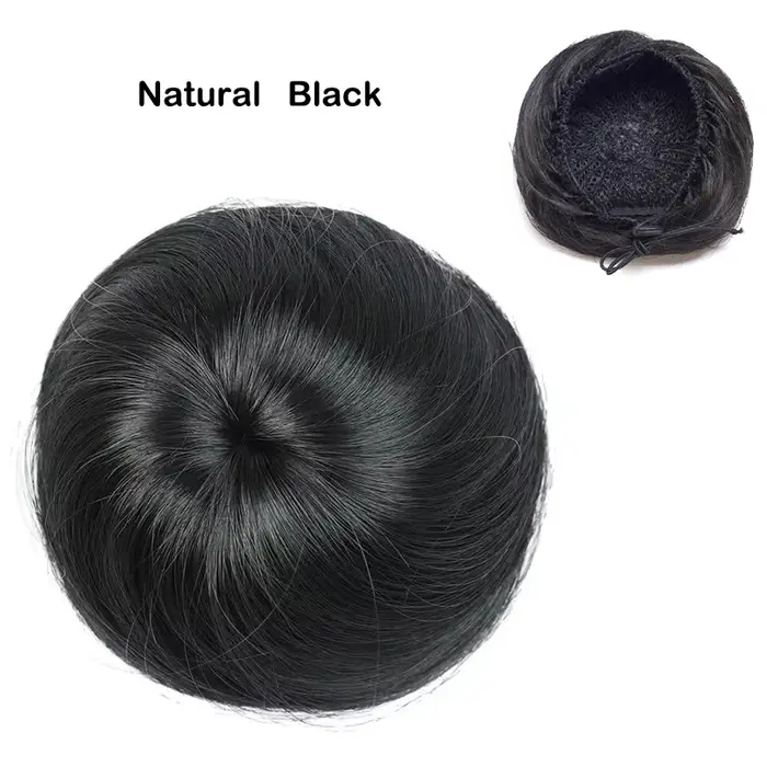 Chouchou Synthétique Lisse et Réglable, Extension de Cheveux, Queue de Cheval