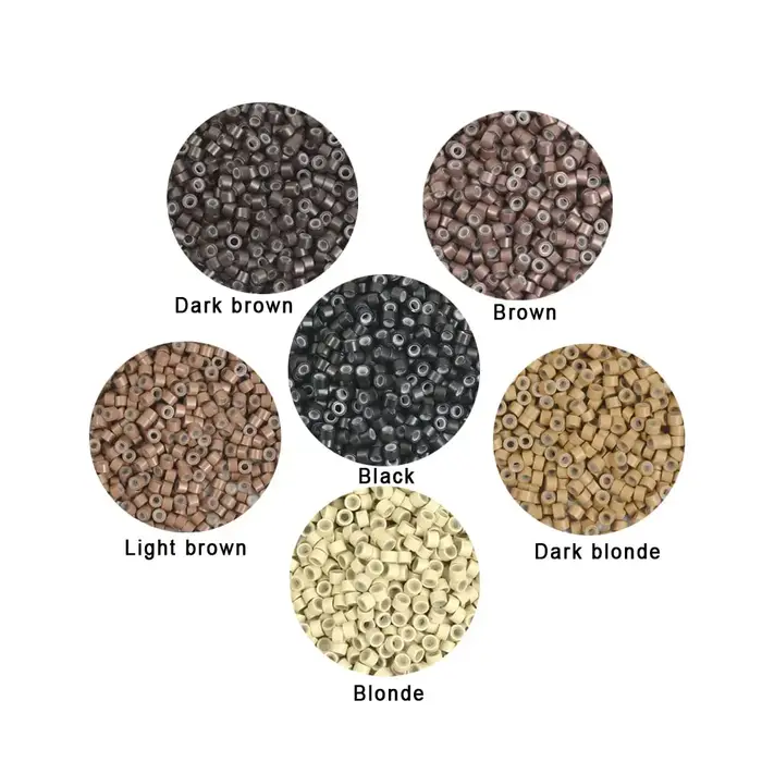 500 pièces 4.0x2.0x3.0mm anneaux d'extension de cheveux doublés de Silicone Micro maillons anneaux p