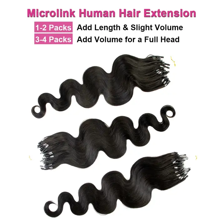 Extensions de cheveux Micro Link en cheveux humains