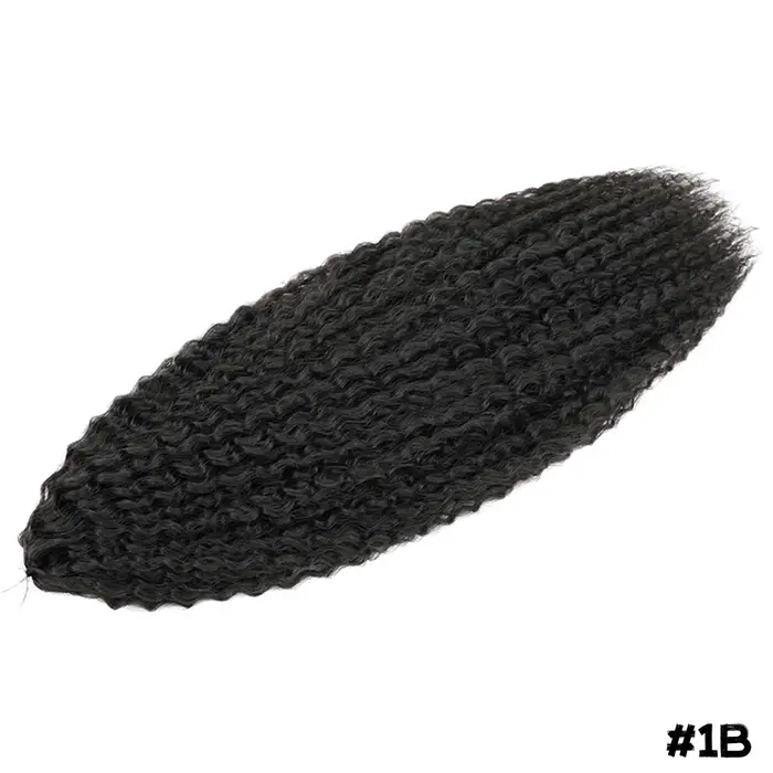 Tresses brésiliennes synthétiques bouclées Extension de tressage doux 20-28 pouces Afro Crochet chev