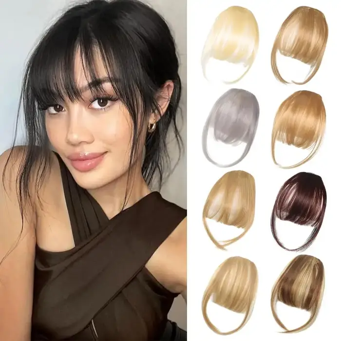 Extensions de cheveux frange à clipser pour femmes