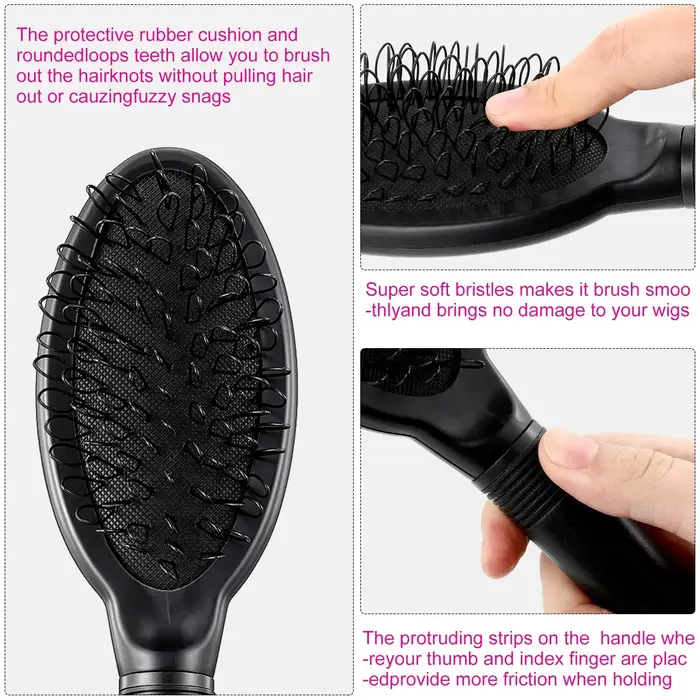 Ensemble de 3 brosses à perruque