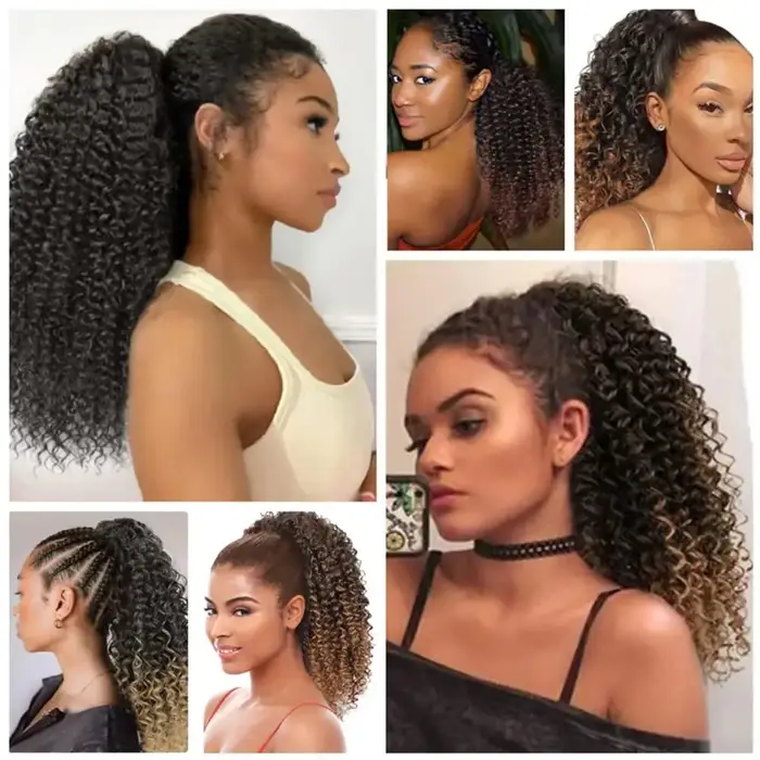 Extension de queue de cheval synthétique pour femmes noires