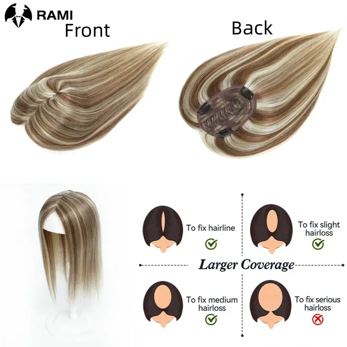 Postiche pour femmes, cheveux humains