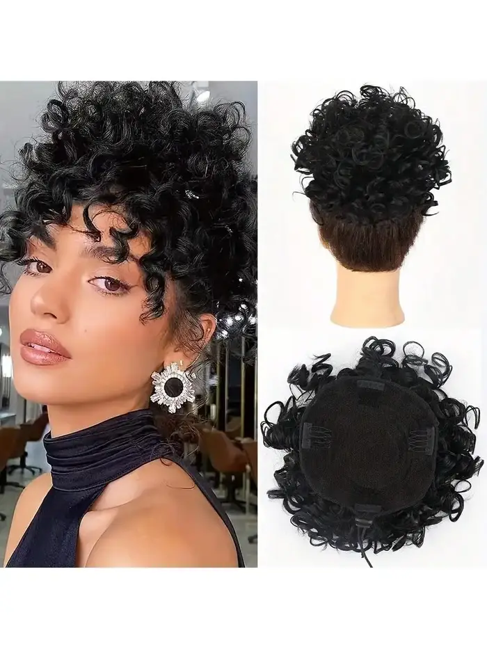 Afro bouffée cordon queue de cheval crépus bouclés cheveux synthétiques chignon Extensions à clipser
