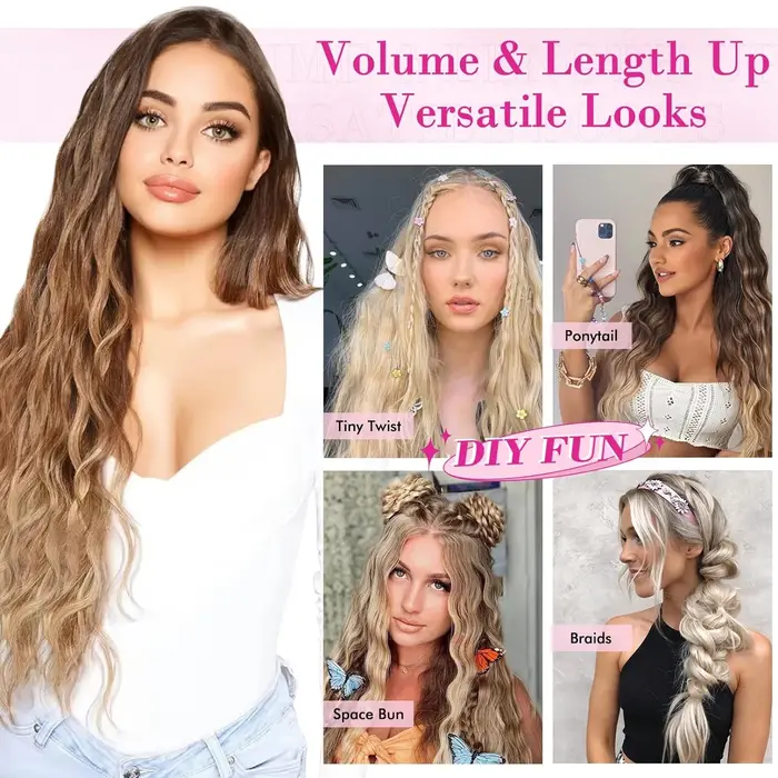 Extensions capillaires synthétiques bouclées à clips