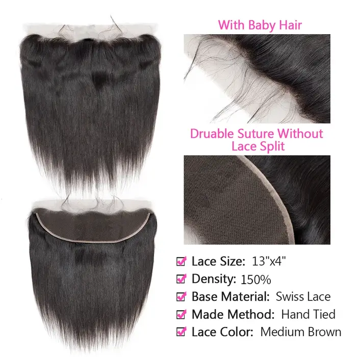 Tissage Cheveux Humain Lot En Promo Extensions Cheveux Naturels Humains Femme 13x4 Dentelle Frontale