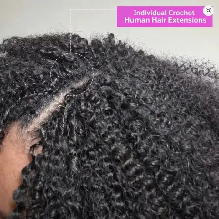Extensions de cheveux humains bouclés crépus au crochet, tresses invisibles sans nœuds, pré-séparées