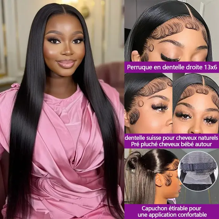13x6 HD Dentelle Frontale Perruque Brésilienne 30 Pouce 13x6 Perruques Cheveux Humains Naturel 100%