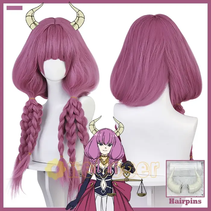 Aura Cosplay Perruque, Cheveux en Fibre et Bonnet