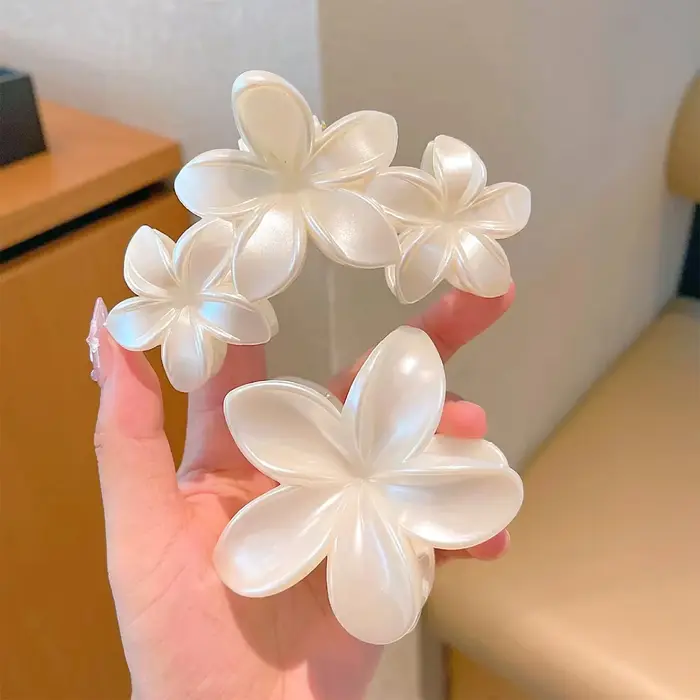 Pince à cheveux en forme de fleur sensible à la lumière blanche pour femmes