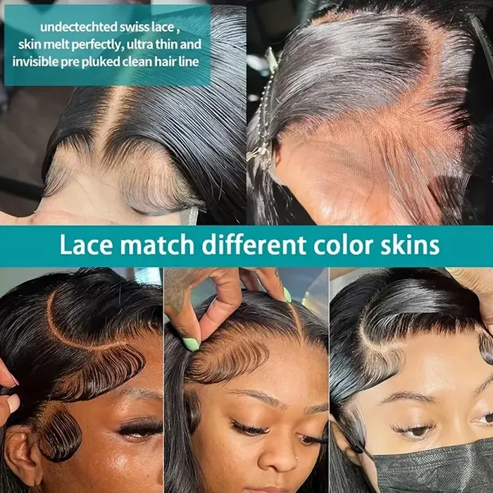 Perruque Lace Front en Cheveux Humains Raides Brésiliens 2026 pour Femmes – Sans Colle – En Promotion