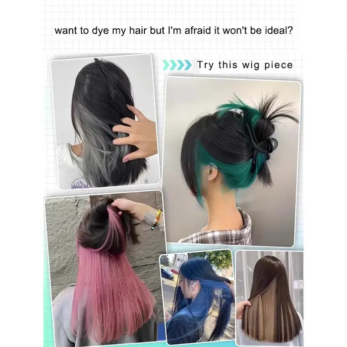 Extensions de cheveux colorés 20 pouces couleur droite pince sur Extension