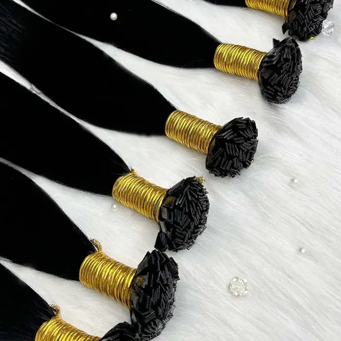 Extensions de cheveux humains à pointe plate en kératine