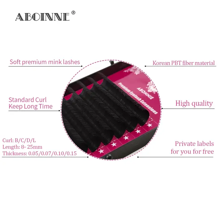 Abonnie Extensions de cils classiques moelleux