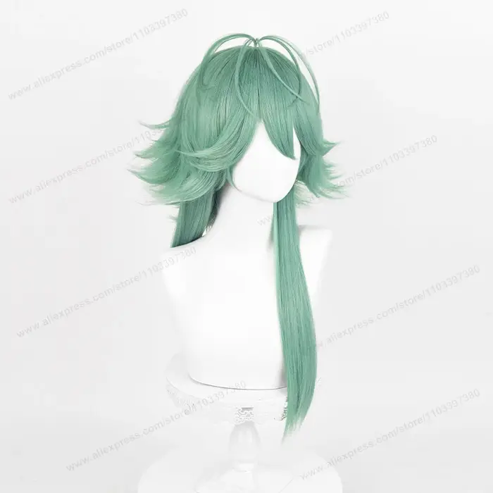 Heartsteel-Perruque de Cosplay Ezreal pour Homme, Cheveux Synthétiques de 60cm de Long, Vert, Degré 