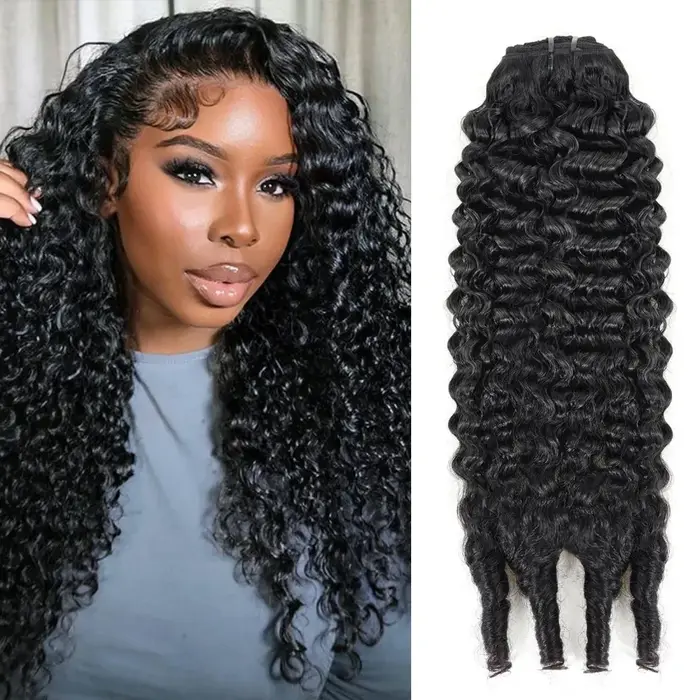 Extensions de cheveux humains bouclés vierges 12A, style boucles birmanes et ondulations aquatiques,