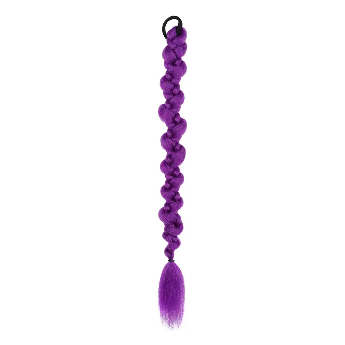 Extension de cheveux tressés Purple Dragon pour filles, longue tresse bulle jumbo, queue de cheval s