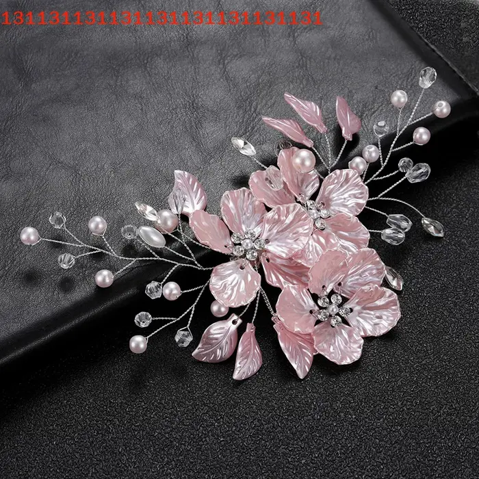 Pinces à cheveux en perles de cristal et fleurs
