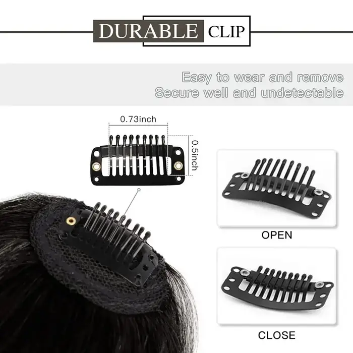 Extensions de franges synthétiques à clipser