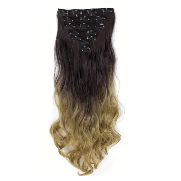 Extensions de cheveux synthétiques à clip pour femmes et filles