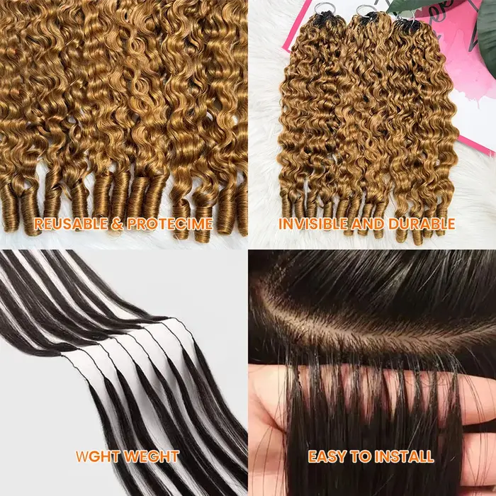 Extensions de cheveux au crochet en plumes #