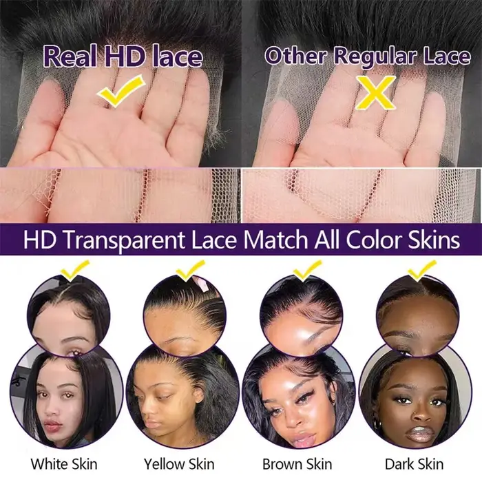 40 46 pouces couleur naturelle vague profonde 13x4 13x6 HD Transparent pleine dentelle frontale bouclés brésilien cheveux humains eau perruques 200 densité