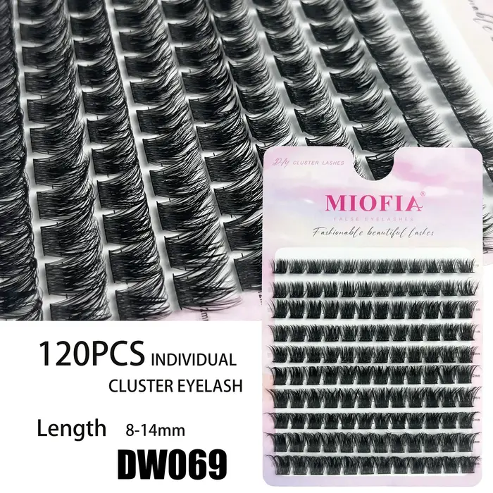 120 grappes de cils individuels D Curl 8-14mm plateau mixte Extension