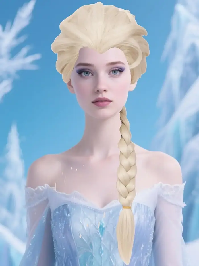 Perruque de princesse tressée Blonde longue, 25.5 pouces, perruques tressées blond platine, cheveux 