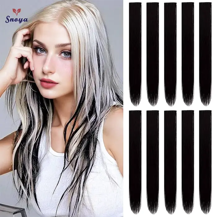 Extensions de Cheveux Synthétiques Colorés à réinitialisation