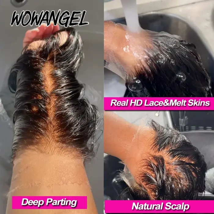 34 pouces Real HD Lace Front Wig Cheveux raides pré-plumés 13x6 HD Transparent Lace Frontal Perruque