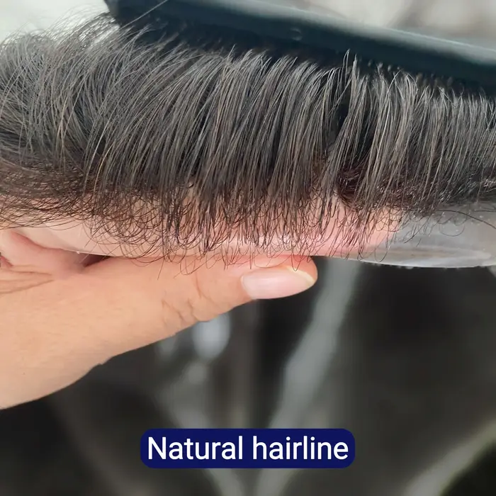 PU femmes toupet postiches 100% perruques de cheveux humains épingles