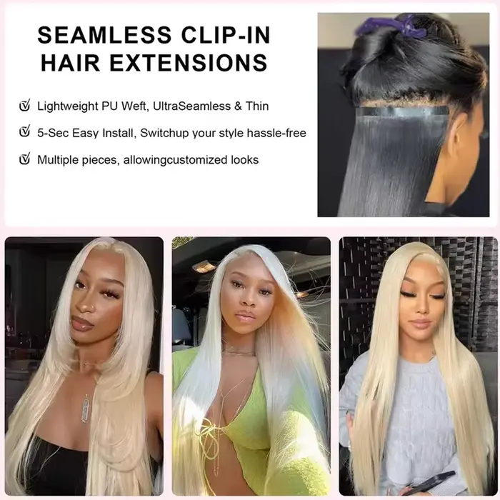 Clip dans les Extensions de cheveux 8 pièces 613